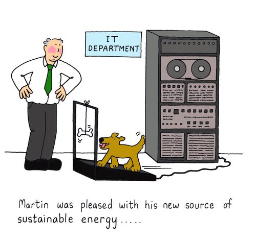 Martin was pleased with his new source of sustainable energy.