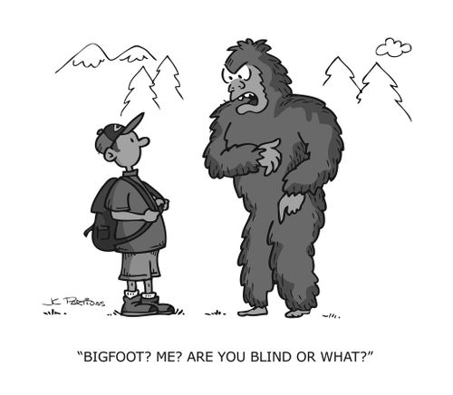 "Bigfoot? Me? Are you blind or what?"