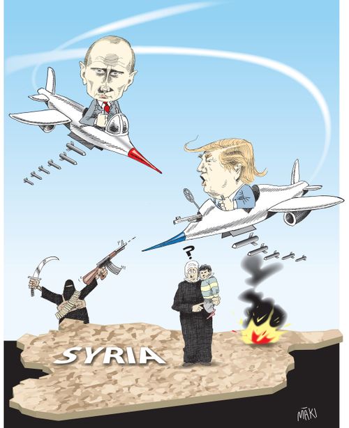 Putin and Trump fight over Syria.