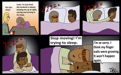 'Stop moving! I'm trying to sleep.'