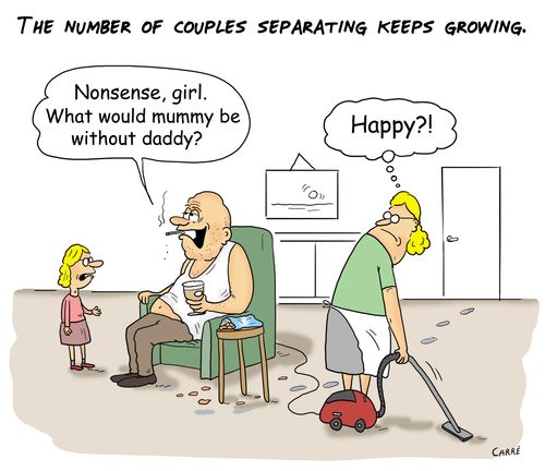 The number of couples separating keeps growing.