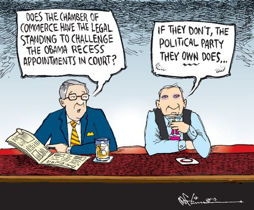 'Does the chamber of commerce have the legal standing to challenge the Obama recess appointments in court?'