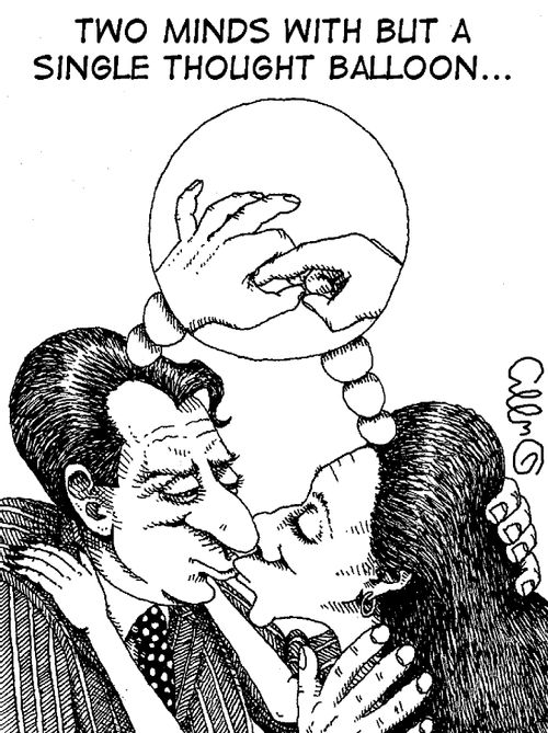 Two minds with but a single thought balloon...