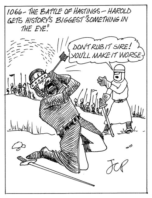 '1066 - The Battle of Hastings - Harold gets history's biggest "something in the eye".'