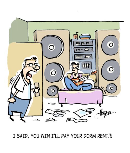 ' I said, you WIN, I'll pay your dorm rent!!!'