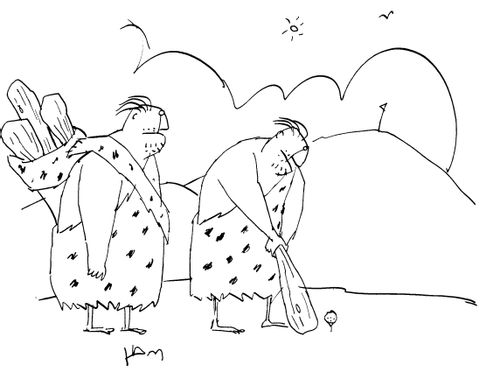 Cavemen Play Golf.