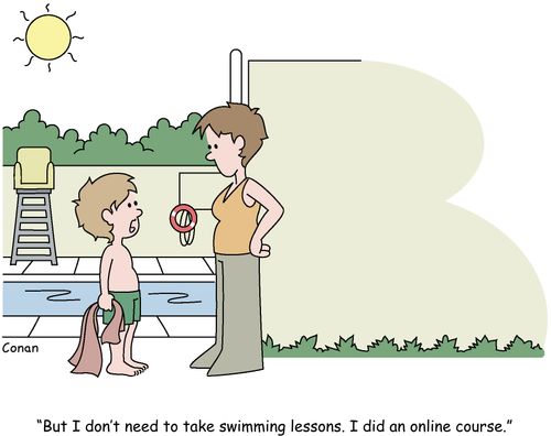"But I don't need to take swimming lessons. I did an online course."