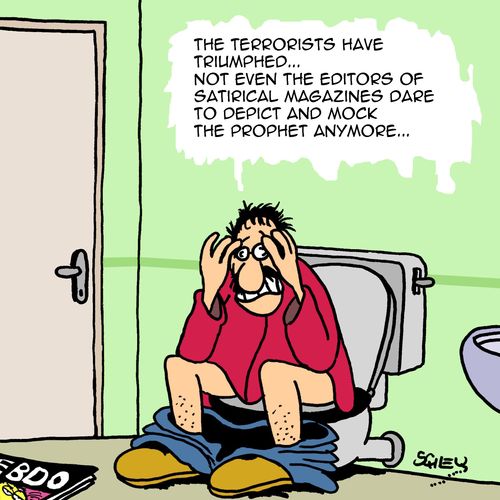 "The terrorists have triumphed... Not even the editors of satirical magazines dare to depict and mock the prophet anymore...."