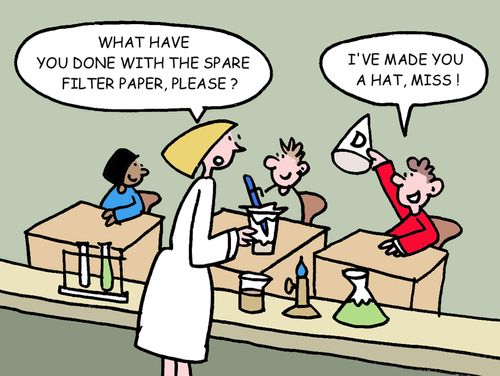 What have you done with the spare filter paper, please? I've made you a hat miss!