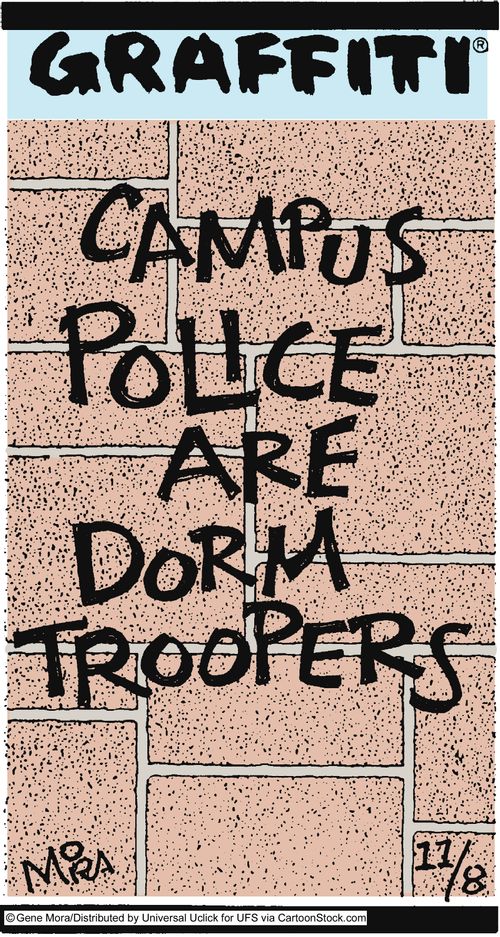 Campus police are dorm troopers.