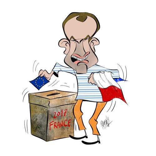 Macron votes for the EU.
