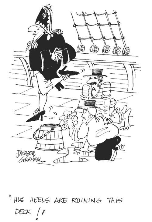 'His heels are ruining this deck !'