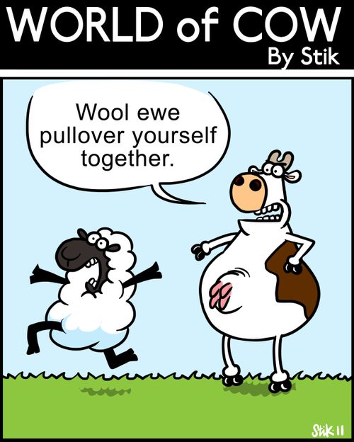 'Wool ewe pullover yourself together.'
