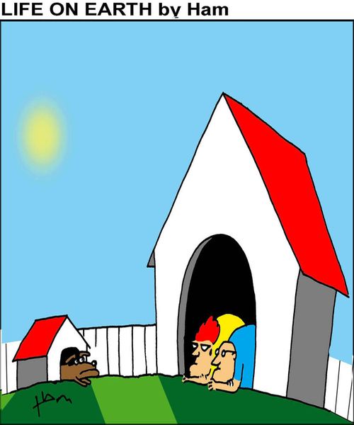Human dog house.