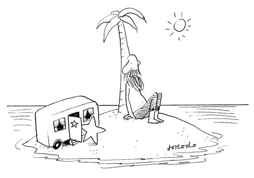 Miniature Trailer on Desert Island