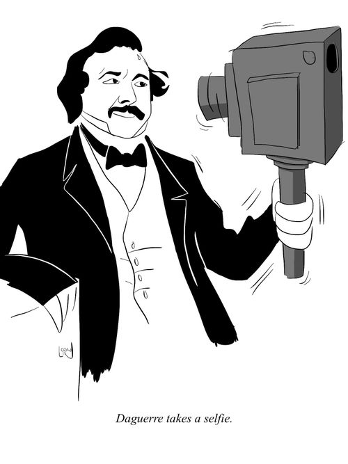 Louis Daguerre takes a selfie 