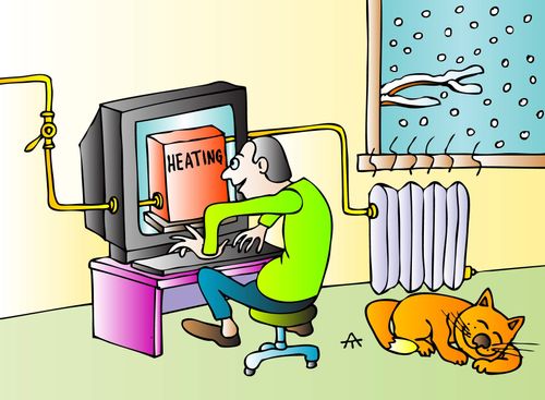 Computer-controlled heating system.