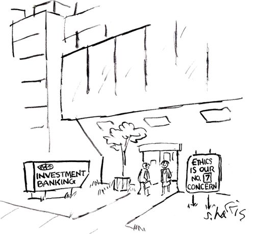 Investment banking - Ethics is our No. 7 concern.