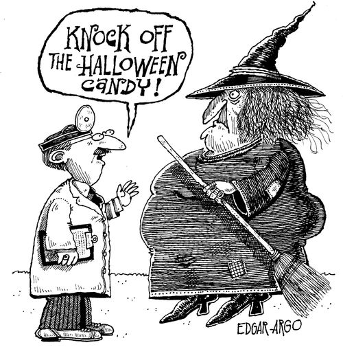 'Knock off the Halloween candy!'