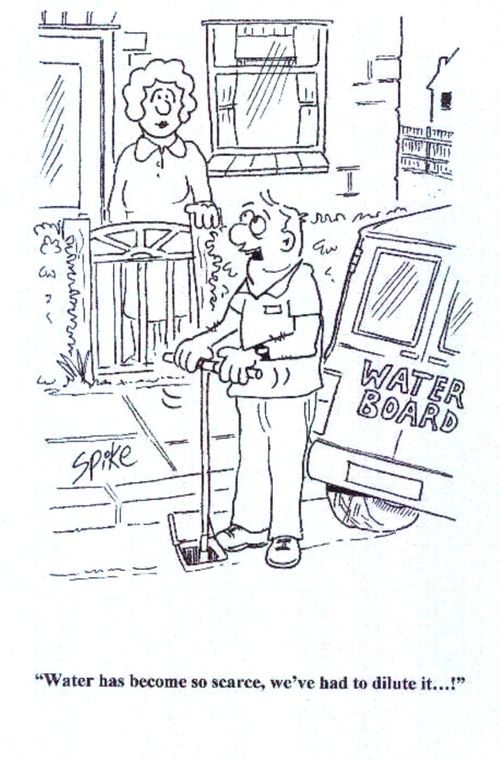 'Water has become so scarce, we've had to dilute it...!'
