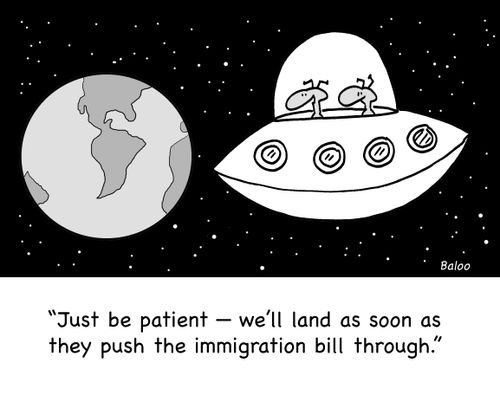 'Just be patient -- we'll land as soon as they push the immigration bill through.'