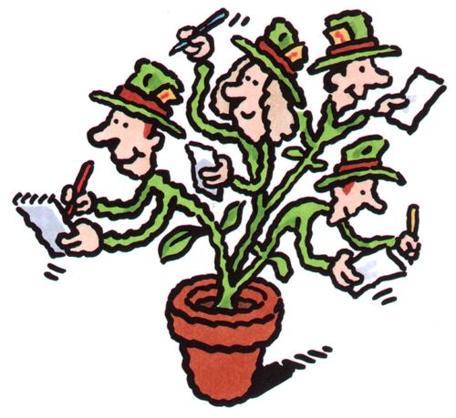 Reporters growing on a tree.