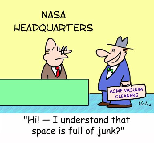 NASA HEADQUARTERS, ACME VACUUM CLEANERS, 'Hi! - I understand that space is full of junk?'