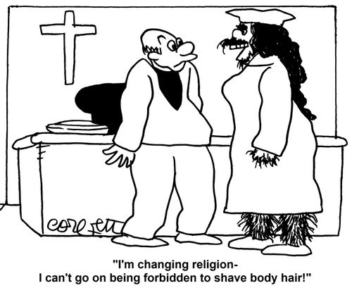 'I'm changing religion - I can't go on being forbidden to shave body hair!'