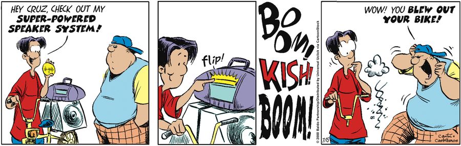 "Hey Cruz, check out my super-powered speaker system!"