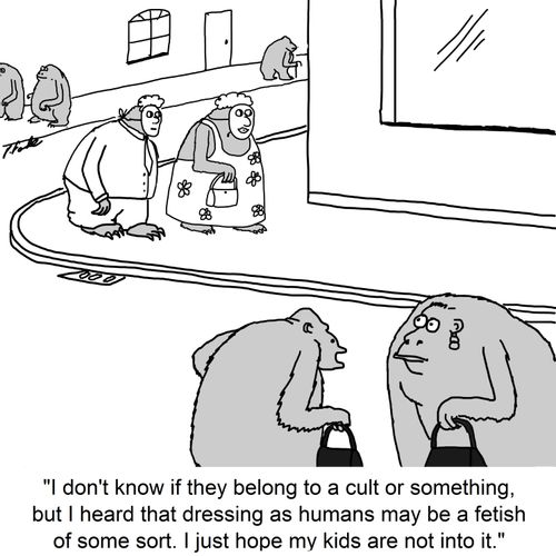'I don't know if they belong to a cult or something, but I heard that dressing as humans may be a fetish of some sort. I just hope my kids are not into it.'