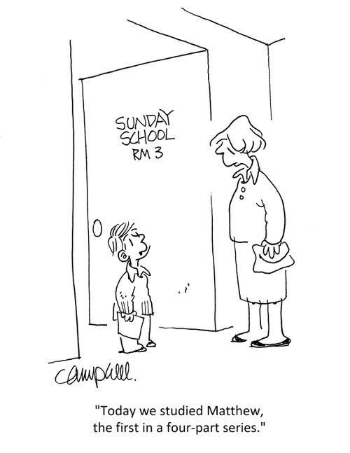 "Today we studied Matthew, the first in a four-part series."
