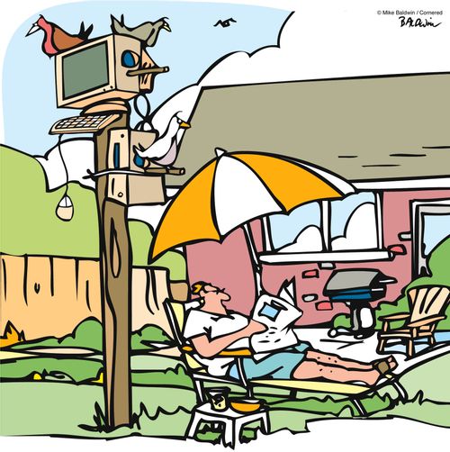 Computer birdhouse.