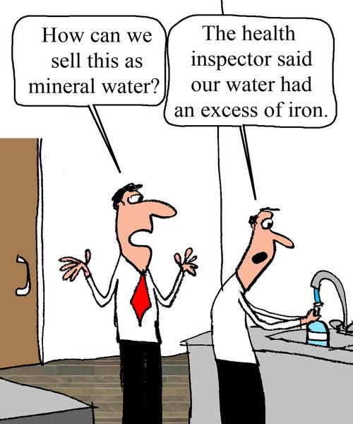 "The health inspector said our water had an excess of iron."