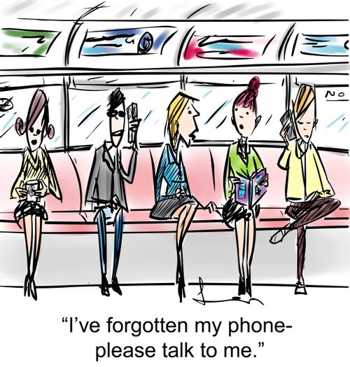 'I've forgotten my phone - please talk to me.'