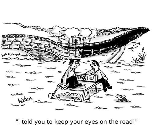 'I told you to keep your eyes on the road!'