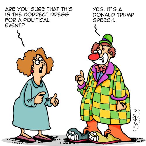 "Are you sure that this is the correct dress for a political event?"