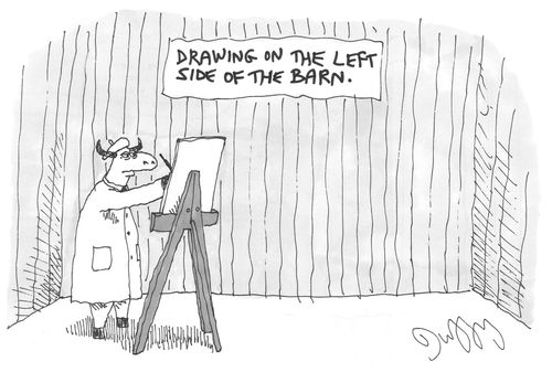 Drawing on the left side of the barn.