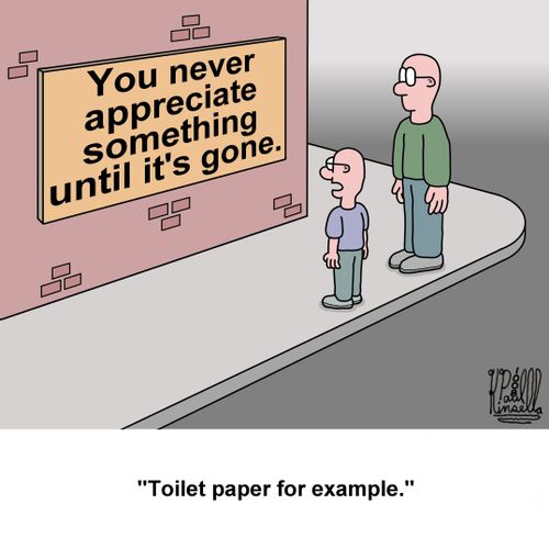 'Toilet paper for example.'