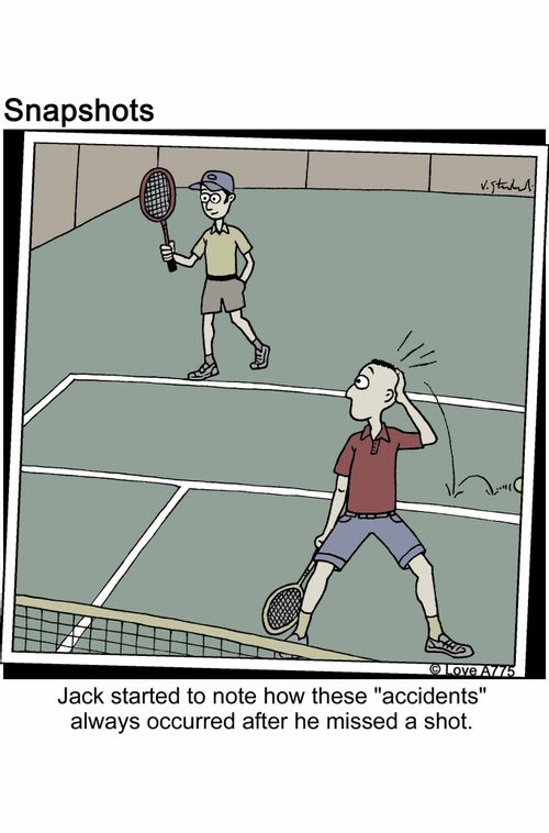 Jack started to note how these 'accidents' always occurred after he missed a shot.