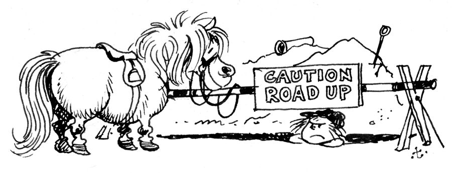 Caution Road Up