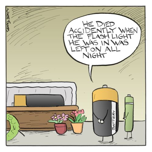 'He died accidentally when the flash light he was in was left on all night.'