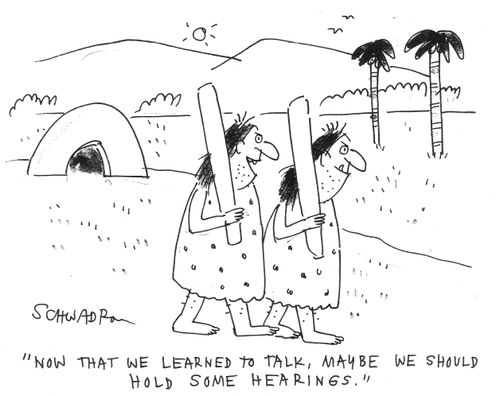 Now that we learned to talk, maybe we should hold some hearings.