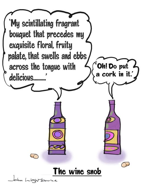 "My scintillating fragrant bouquet that precedes my exquisite floral, fruity palate, that swells and ebbs across the tongue with delicious..."