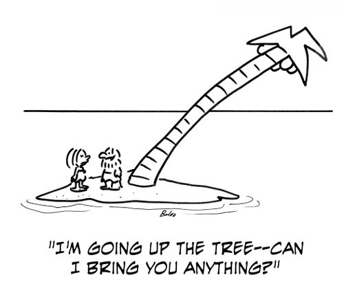 'I'm going up the tree - can I bring you anything?'