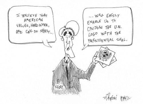 John Kerry Adds UN Logo to Presidential Seal.