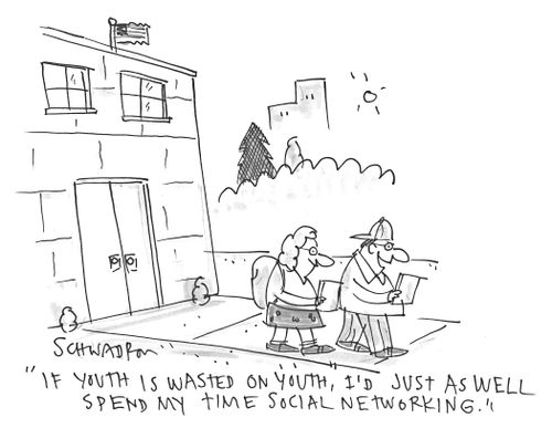'If youth is wasted on youth, I'd just as well spend my time social networking.'