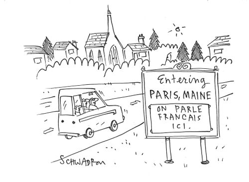Entering Paris, Maine.
