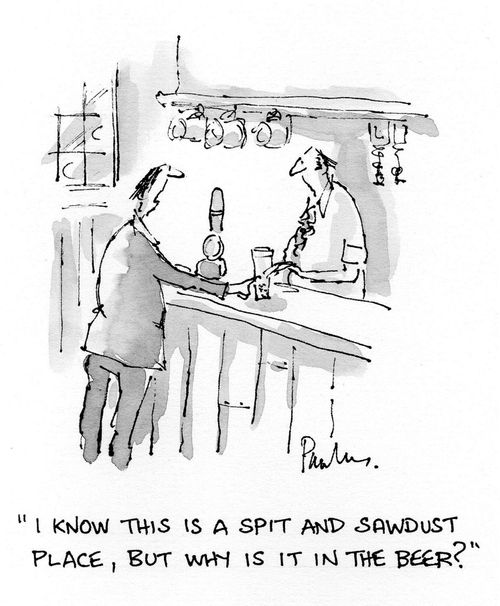 'I know this is a spit and sawdust place, but why is it in the beer?'
