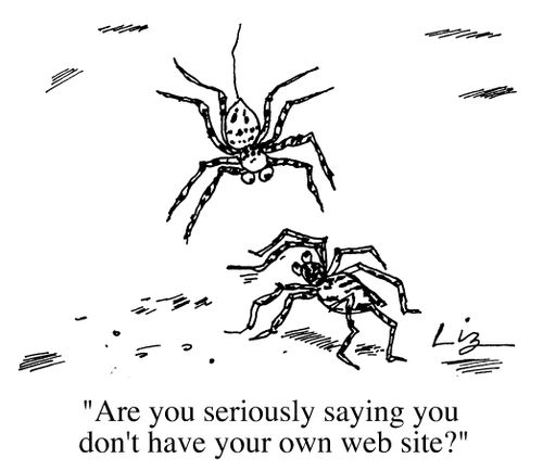 "Are you seriously saying you don't have your own web site?"