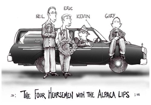 The four hearsemen with the Alpaca lips.